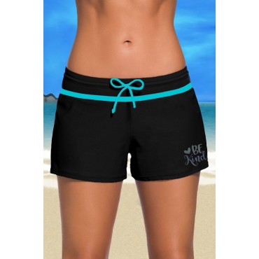 Black BE Kind Print Drawstring Swim Shorts Black BE Kind Print Drawstring Swim Shorts