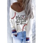 Beige Baseball Print...